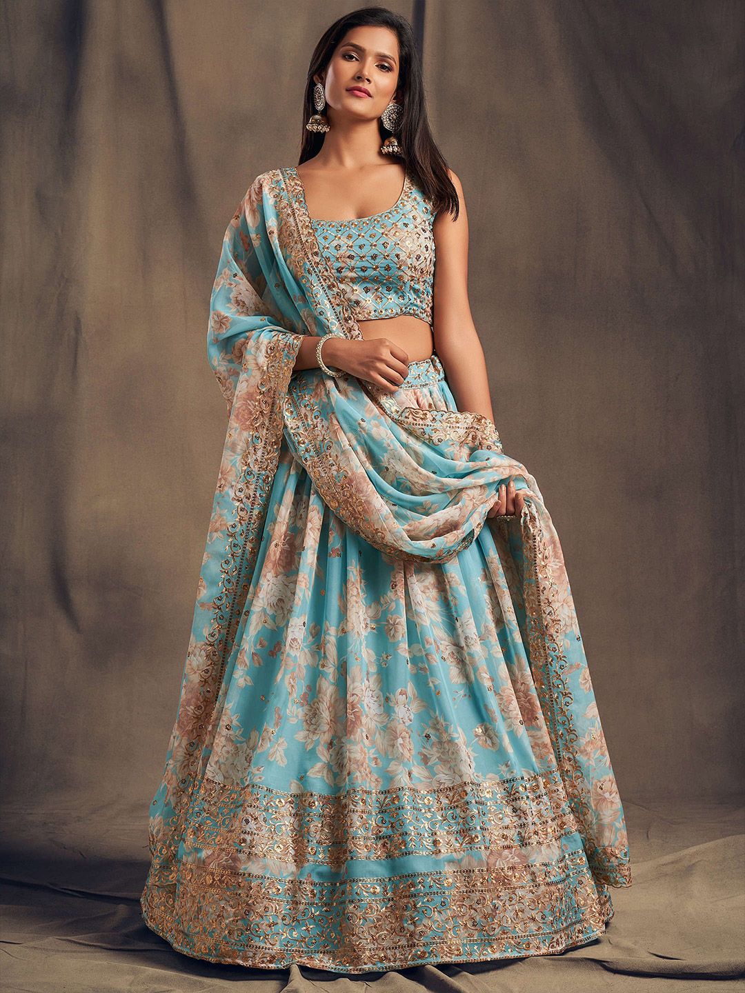 Zeel Clothing Embroidered Sequinned Semi-Stitched Lehenga & Unstitched Choli With Dupatta