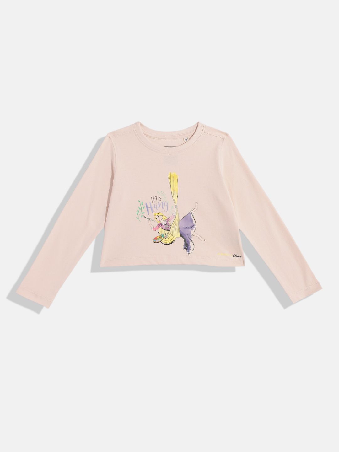 Allen Solly Junior Girls Disney Princess Printed Pure Cotton Crop T-shirt