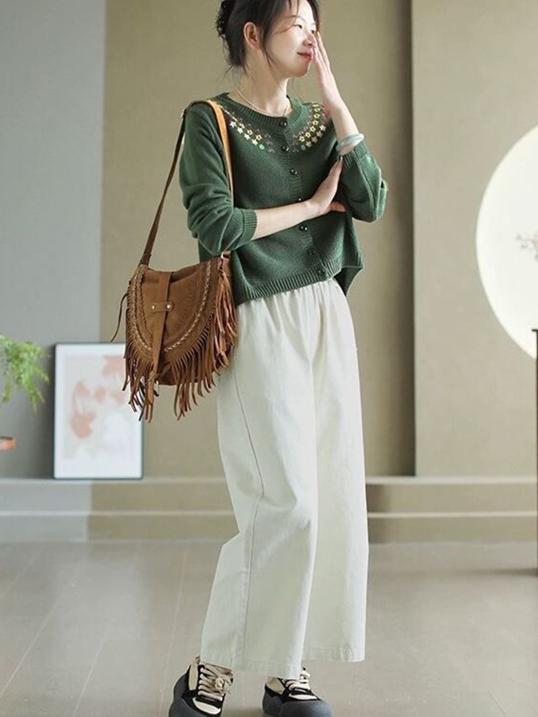 StyleCast Women Solid Long Sleeves Round Neck Cardigan
