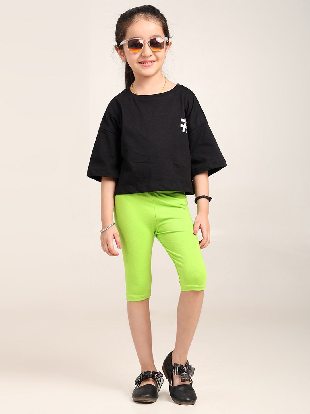 Robinbosky Girls Mid-Rise Three-Fourth Length Leggings