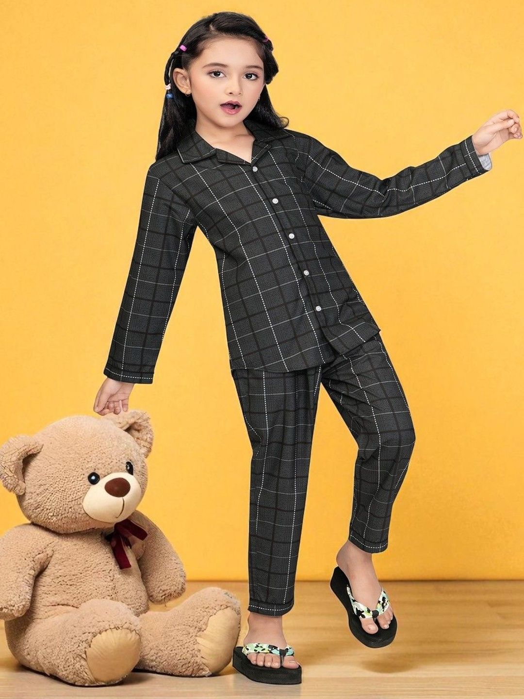 Club96 Girls Cotton Blend Printed Night suit