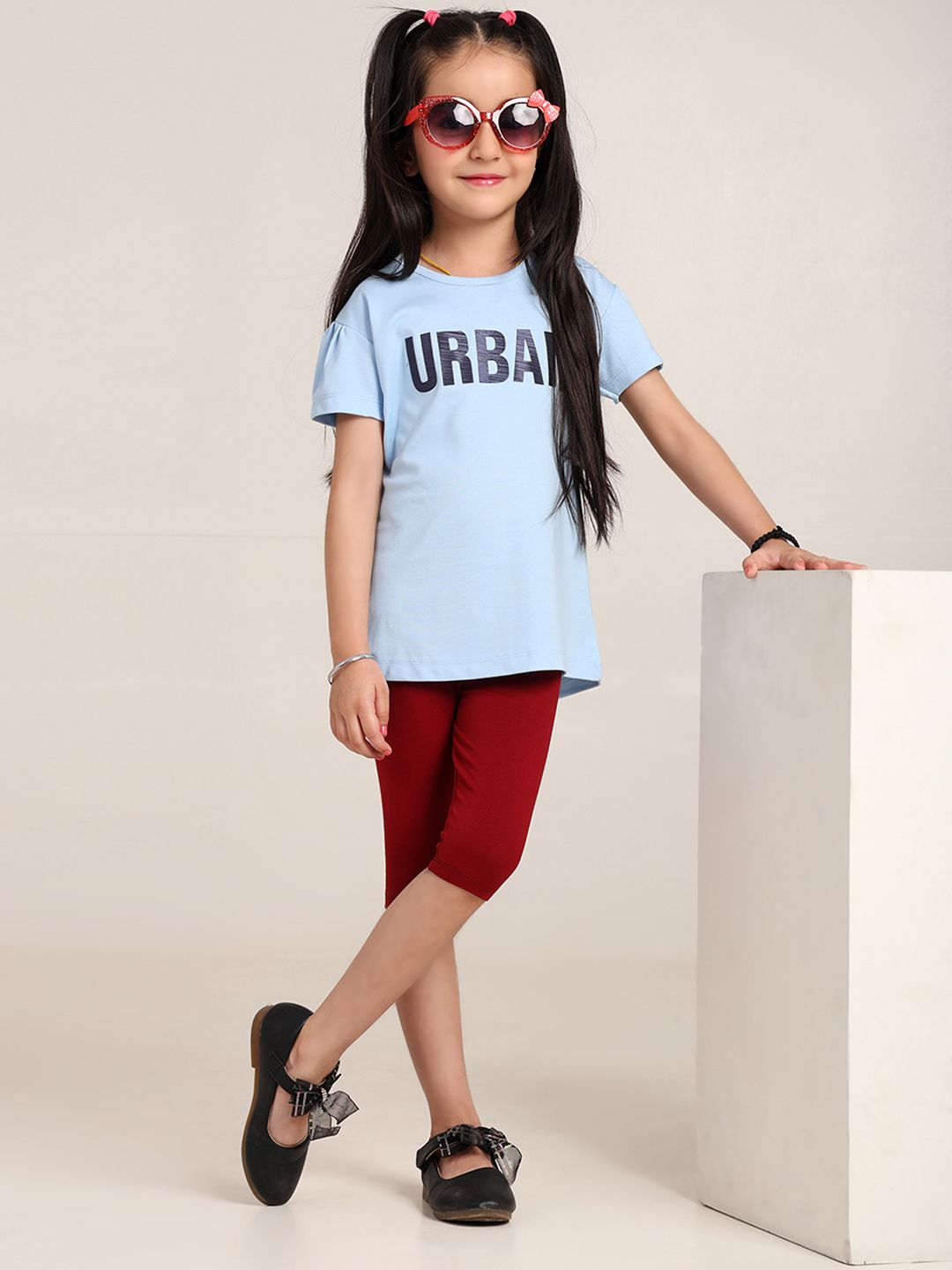 Robinbosky Girls Mid-Rise Three-Fourth Length Leggings