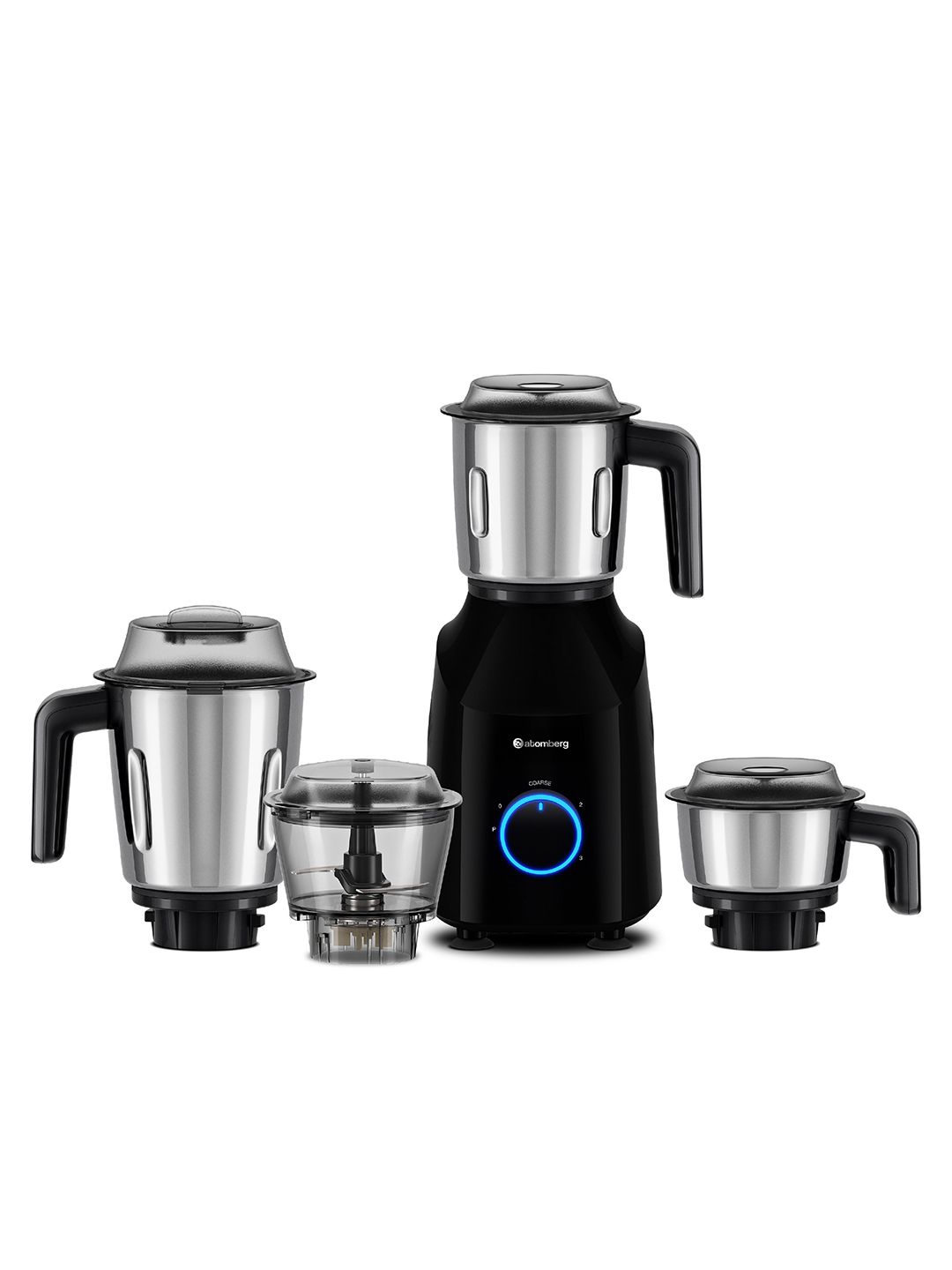 Atomberg Yulia Black Stainless Steel Advanced Safety Feature 4 Jars Wet and Dry Grinder-750W