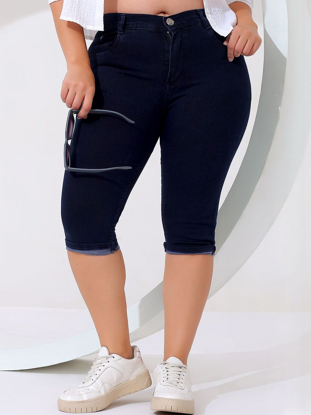 Nifty Women Plus Size Skinny Fit Capris