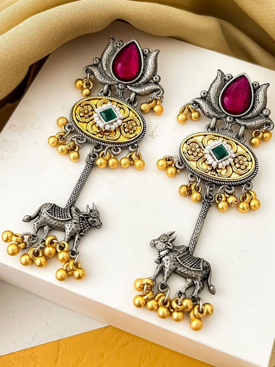 Buy Zeviel Women Animal Shaped Oxidised Drop Earrings -  - Accessories for Women