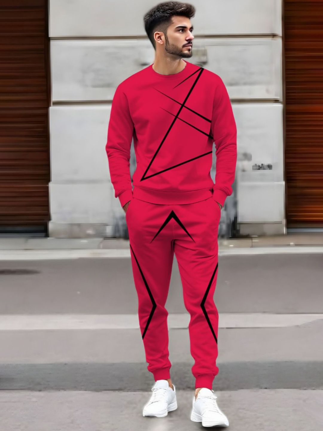 Triptee Men Printed Cotton Tracksuits