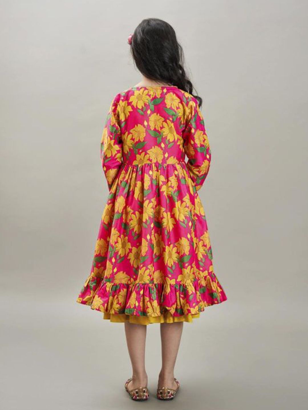 Floral Print Lace Fit & Flare Maxi Dress 6