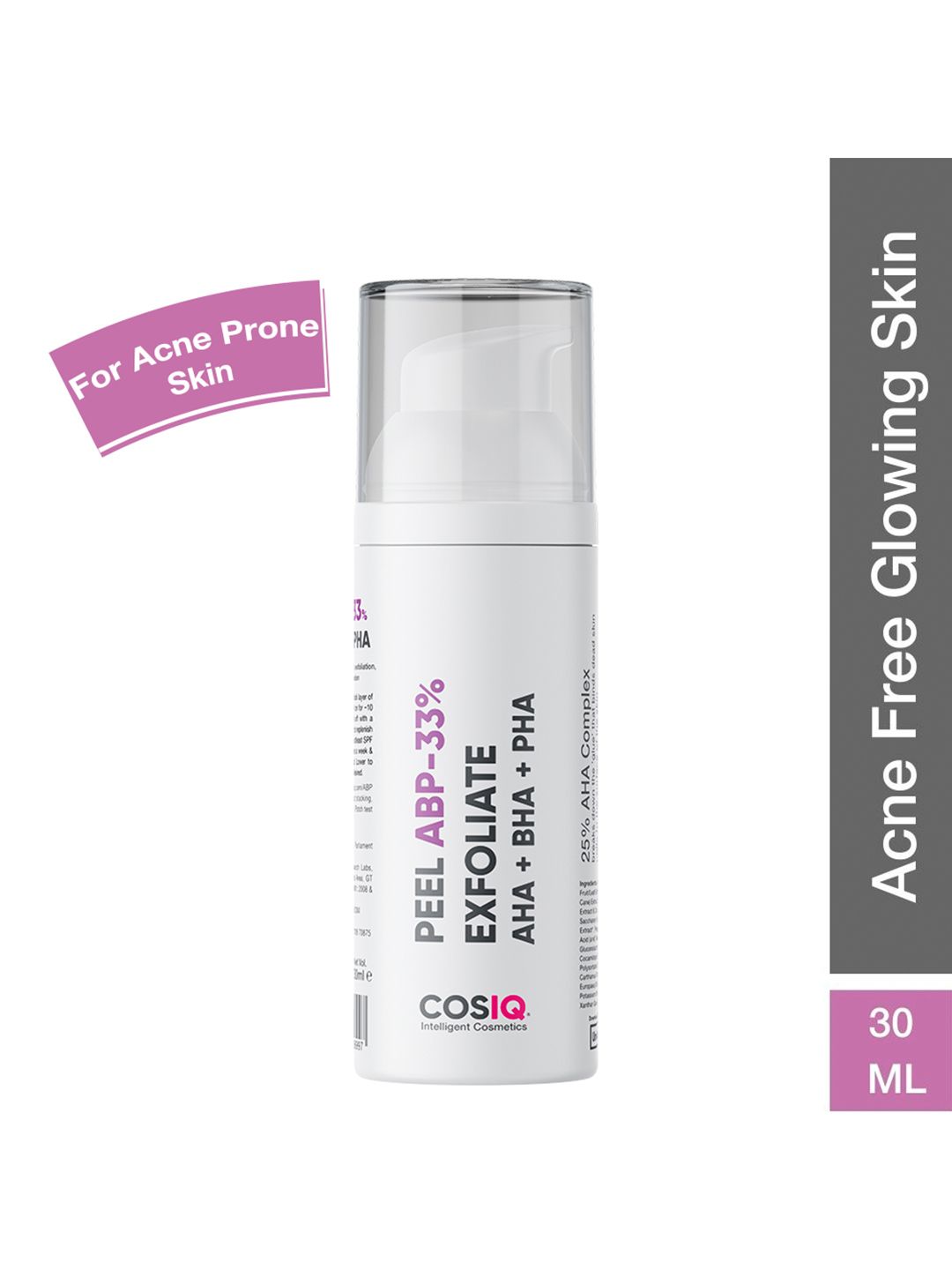 CosIQ ABP 33% High Strength Weekly Exfoliating Peeling Solution for Skin Renewal - 30 ml