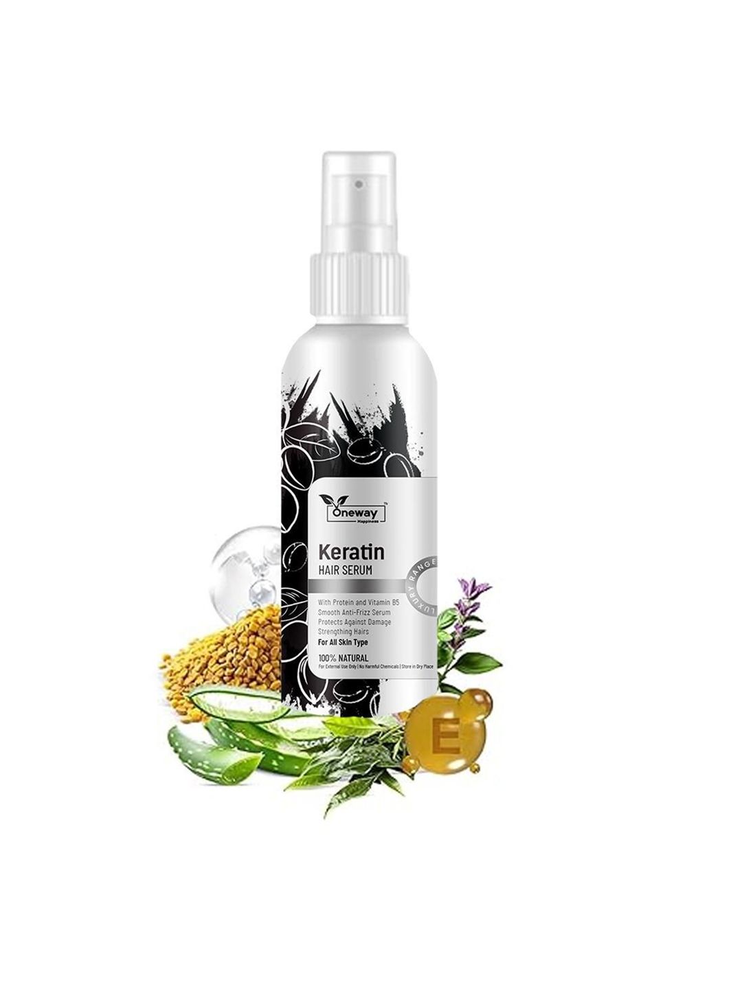 Oneway Happiness Silky Way Keratin Hair Serum With Vitamin E For Hair Nourishment - 100 ml