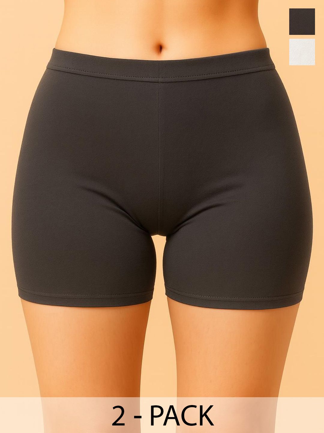 Attire Zone Women Pack Of 2 Cotton Mid-Rise Boy Shorts Briefs