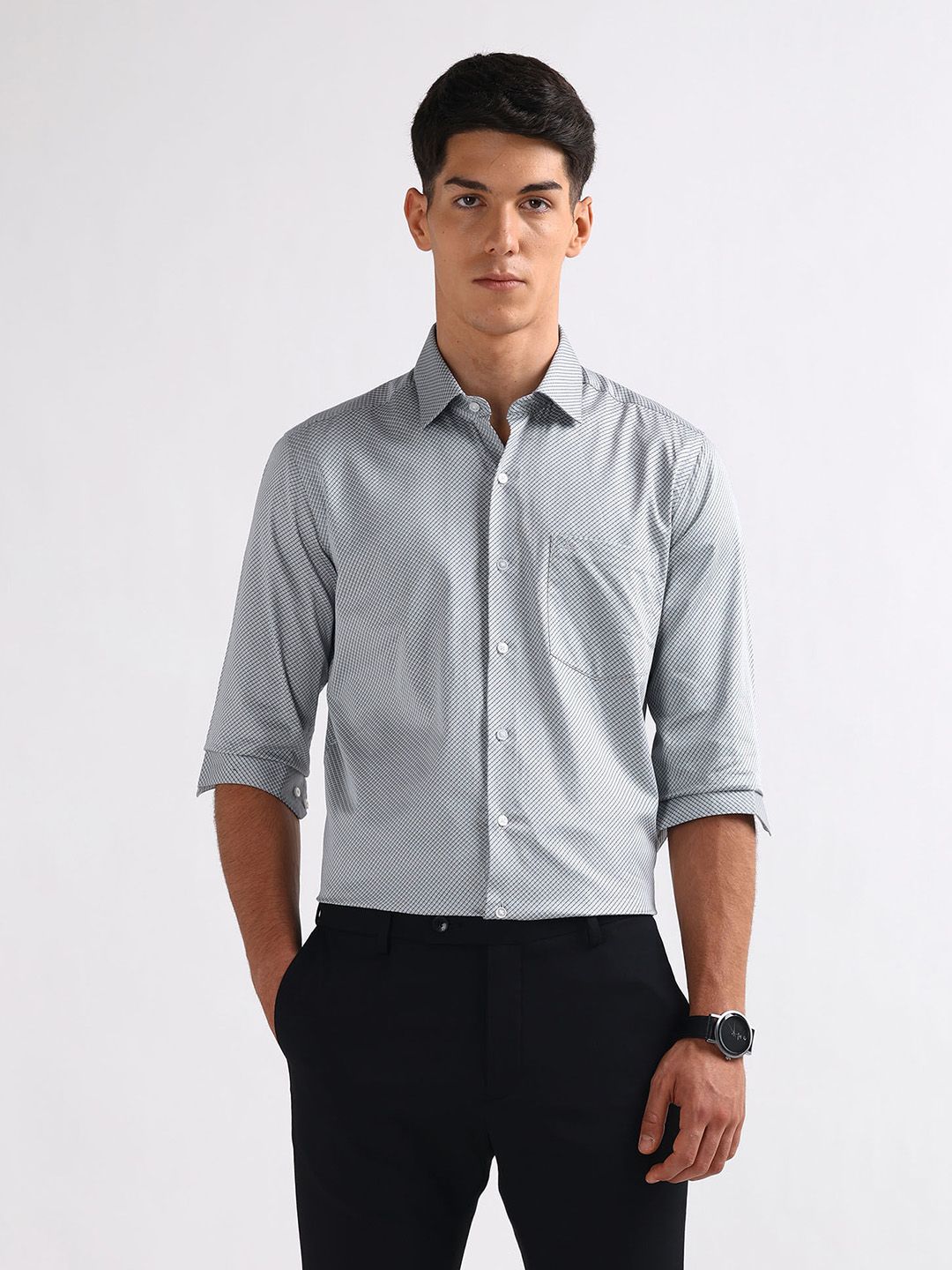 Arrow Slim Fit Formal Cutaway Collar Pure Cotton Shirt