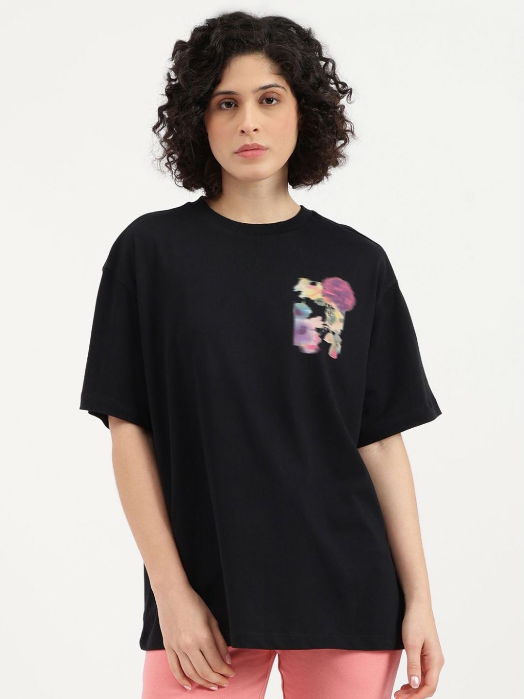 United Colors of Benetton Graphic Printed Round Neck Pure Cotton T-shirt