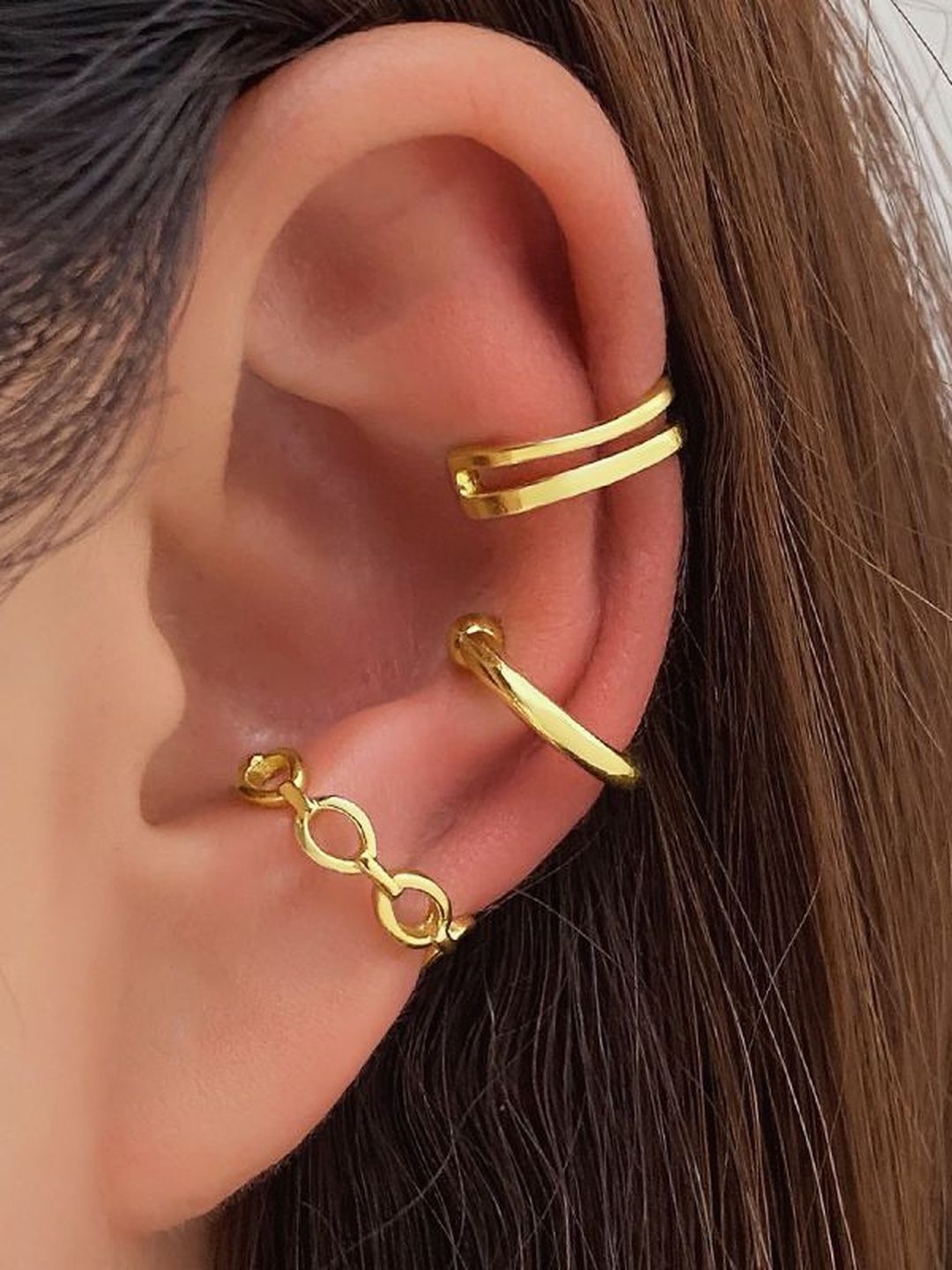 Stoln Set Of 3 Semi Circular Shaped Ear Cuff