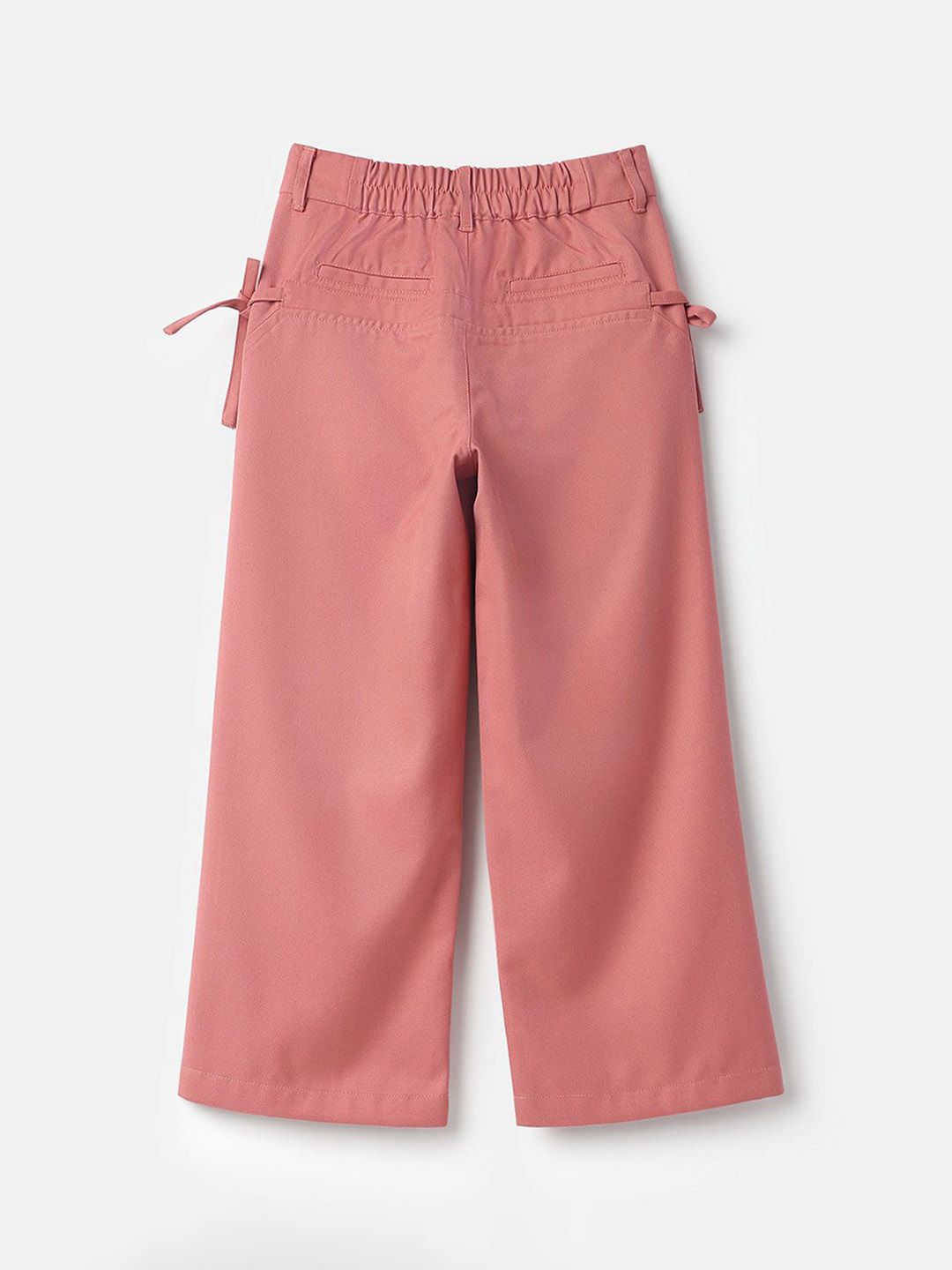 Girls Smart Pleated Regular Fit Bow Twill Trouser 2