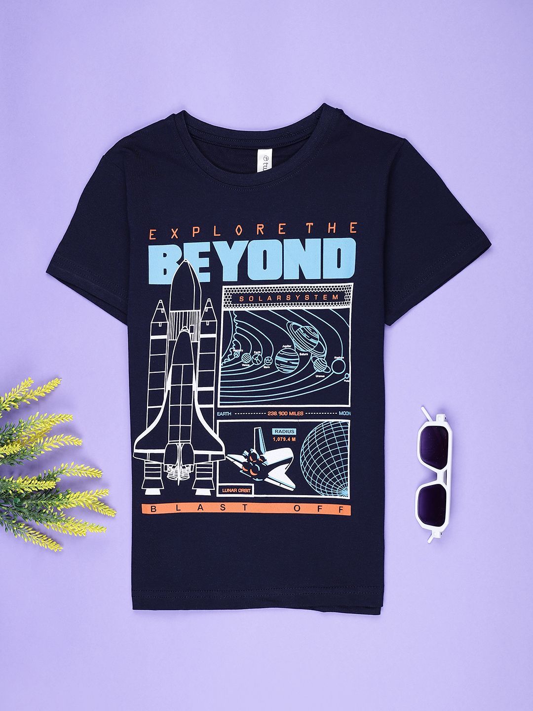 V-Mart Graphic Printed Short Sleeves Round Neck Cotton T-Shirt