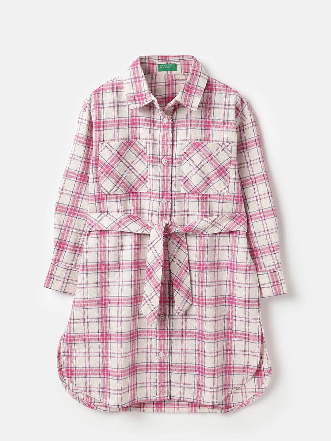 Girls Checked Shirt Dress
