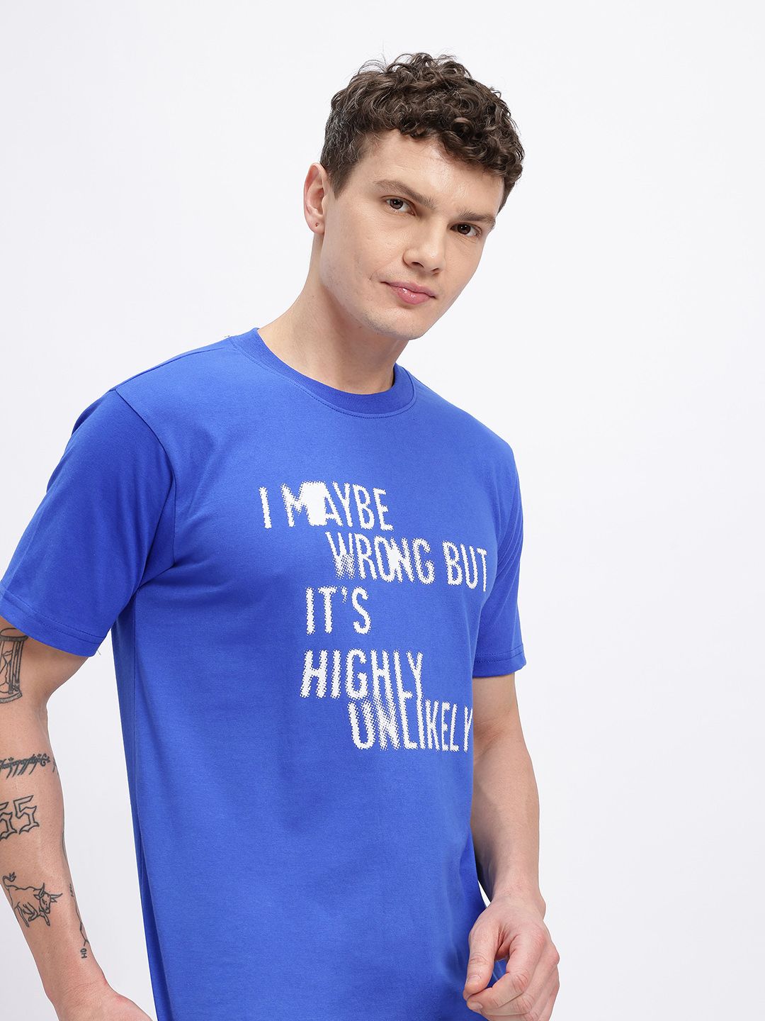 glitchez Typography Printed T-shirt
