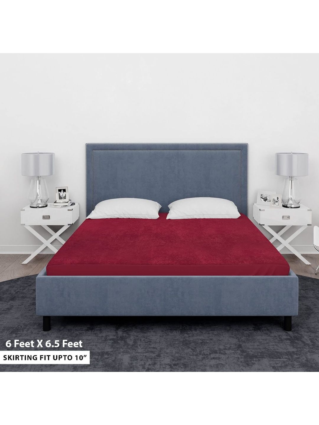 Maroon Solid King Size Waterproof Mattress Protector