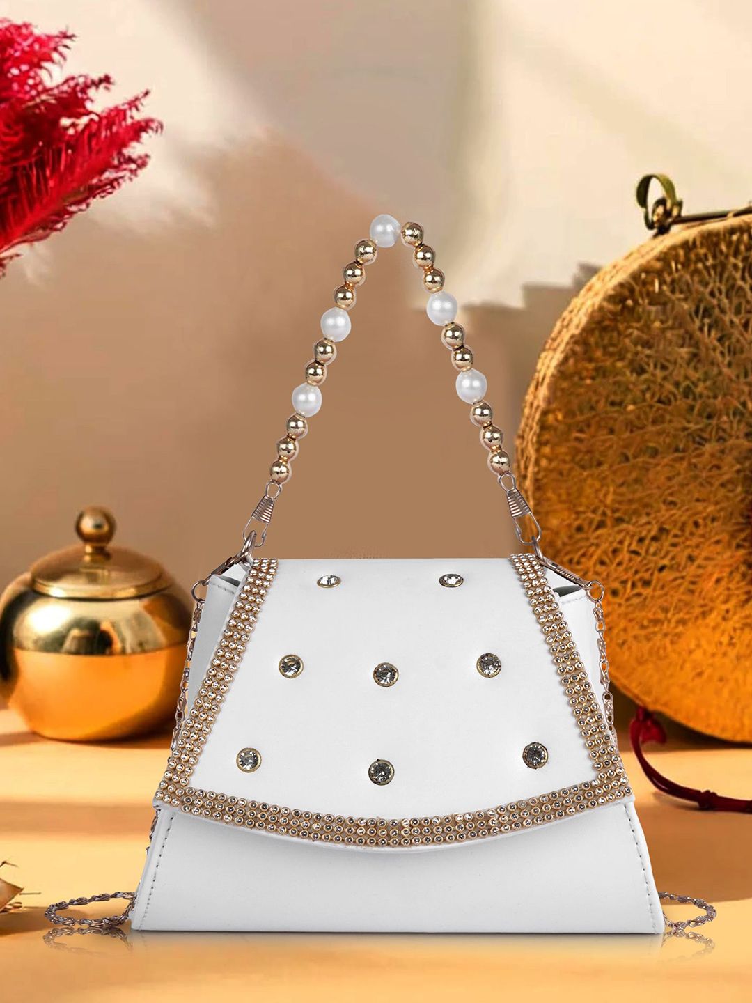 Lancer Embellished One Handle Detachable Sling Strap Crossbody Sling Bag