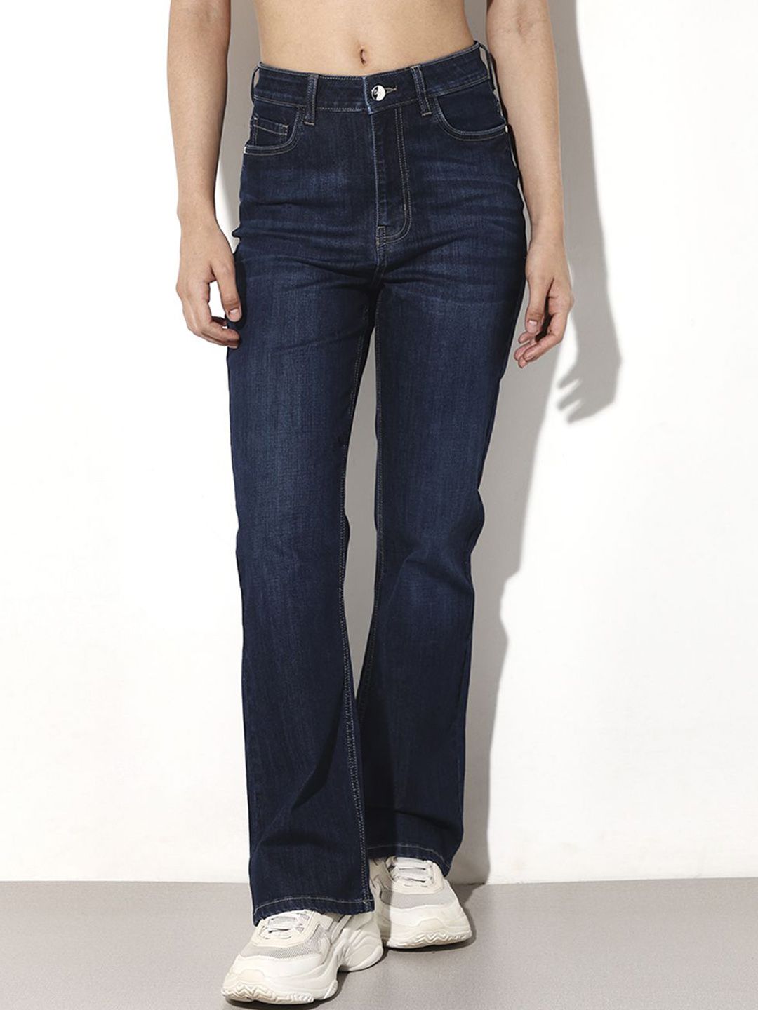 ONLY Women Flared High-Rise Stretchable Jeans