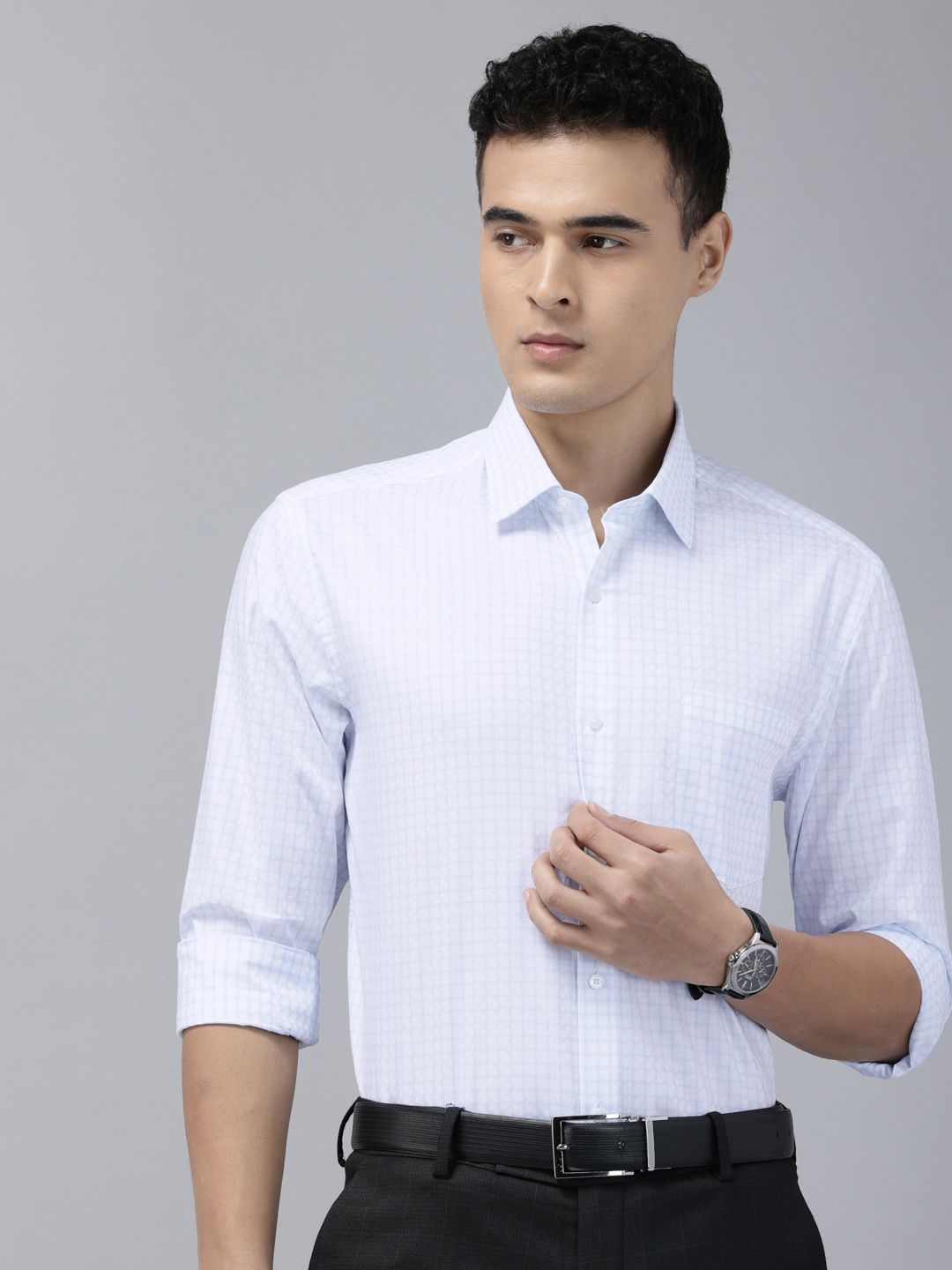 Arrow Pure Cotton Manhattan Slim Fit Checked Formal Shirt