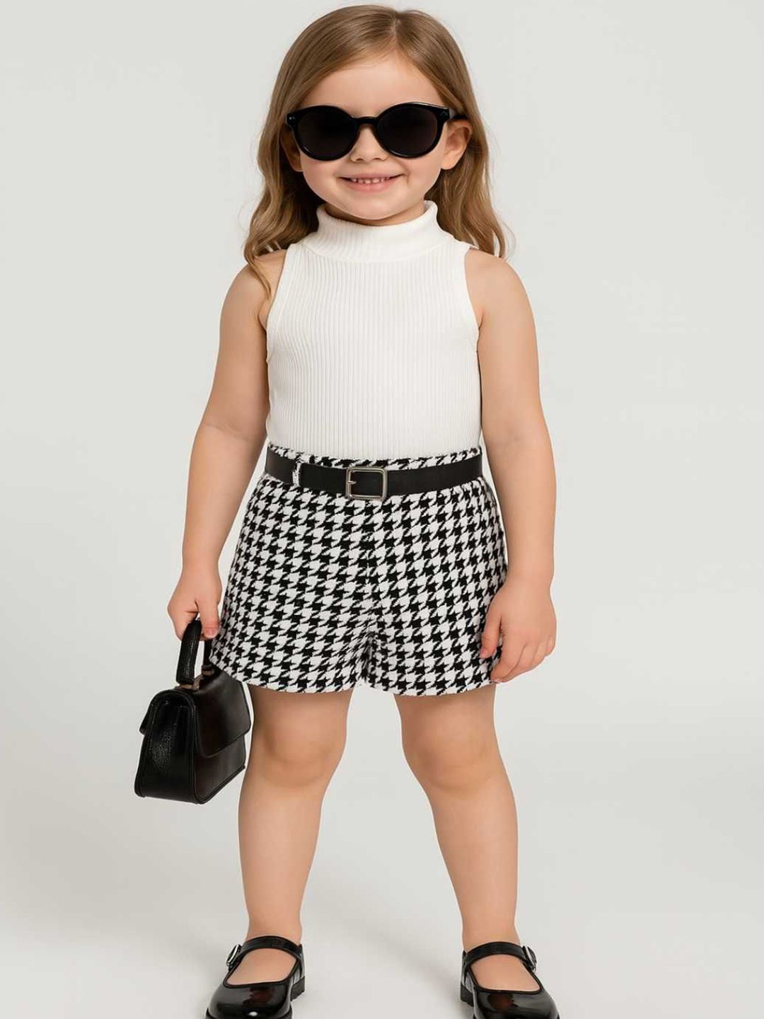 Ninas Girls Round Neck Top With Shorts