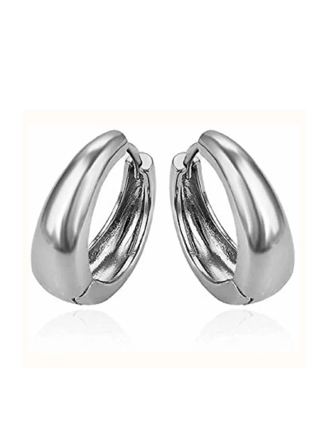 Vivnits Silver-Plated Circular Shaped Korean Half Hoop Earrings