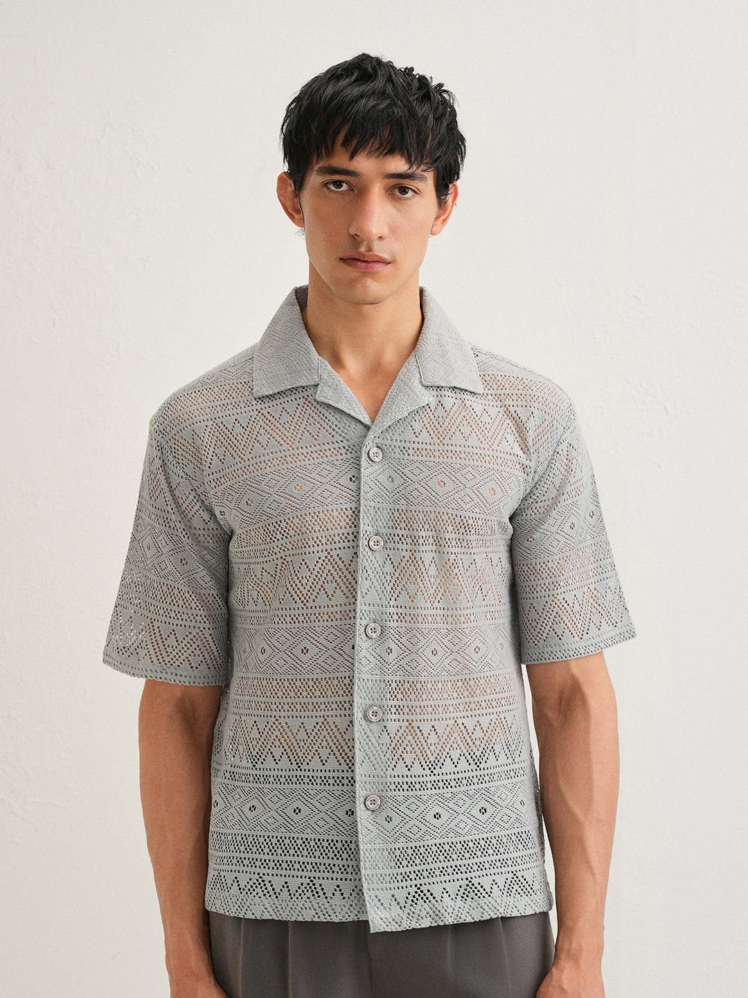 Banana Club Men Classic Sheer Casual Shirt