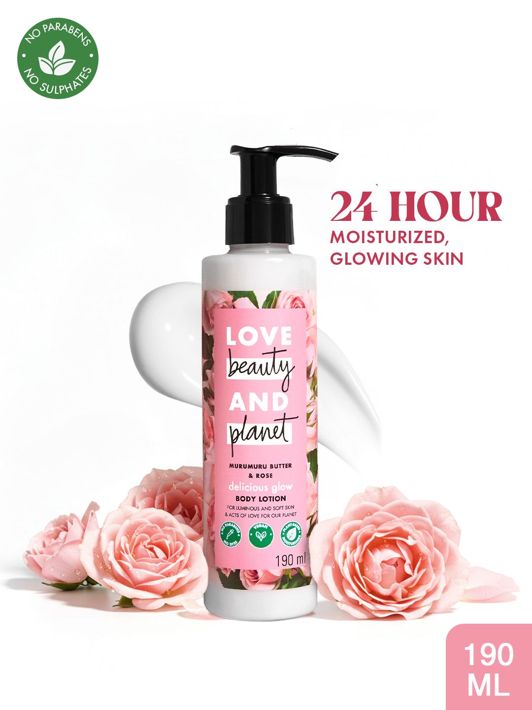 Love Beauty & Planet Murumuru Butter & Rose Body Lotion for 24 hour Moisturization - 190ml