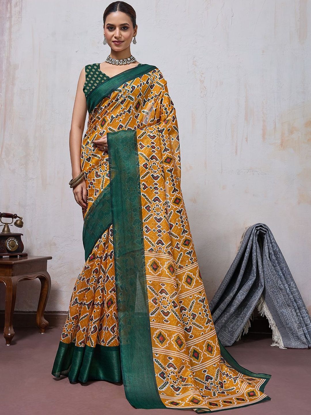BFM Ethnic Motifs Printed Pure Cotton Saree