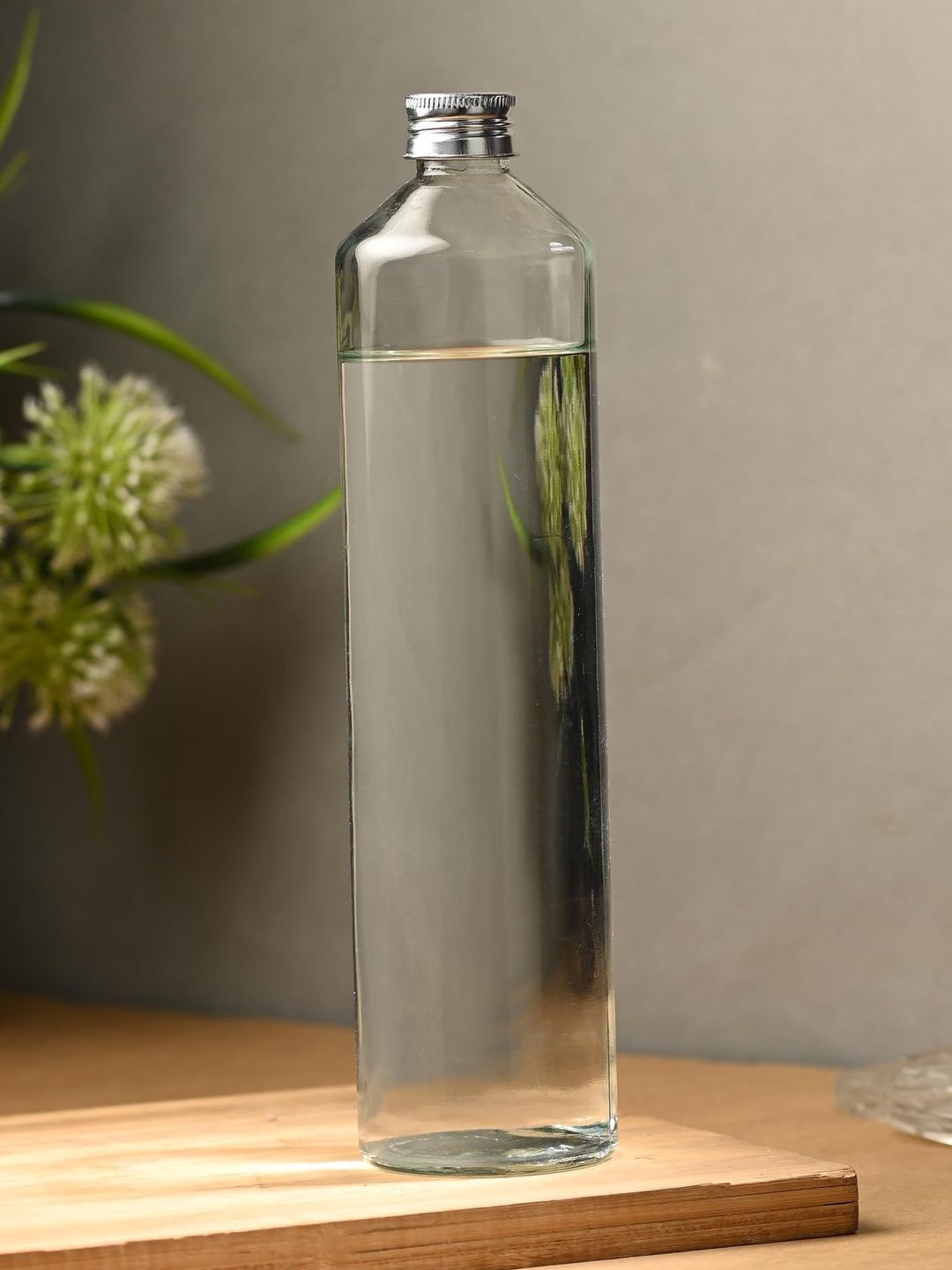 1ST TIME Transparent Glass Solid Water Bottle