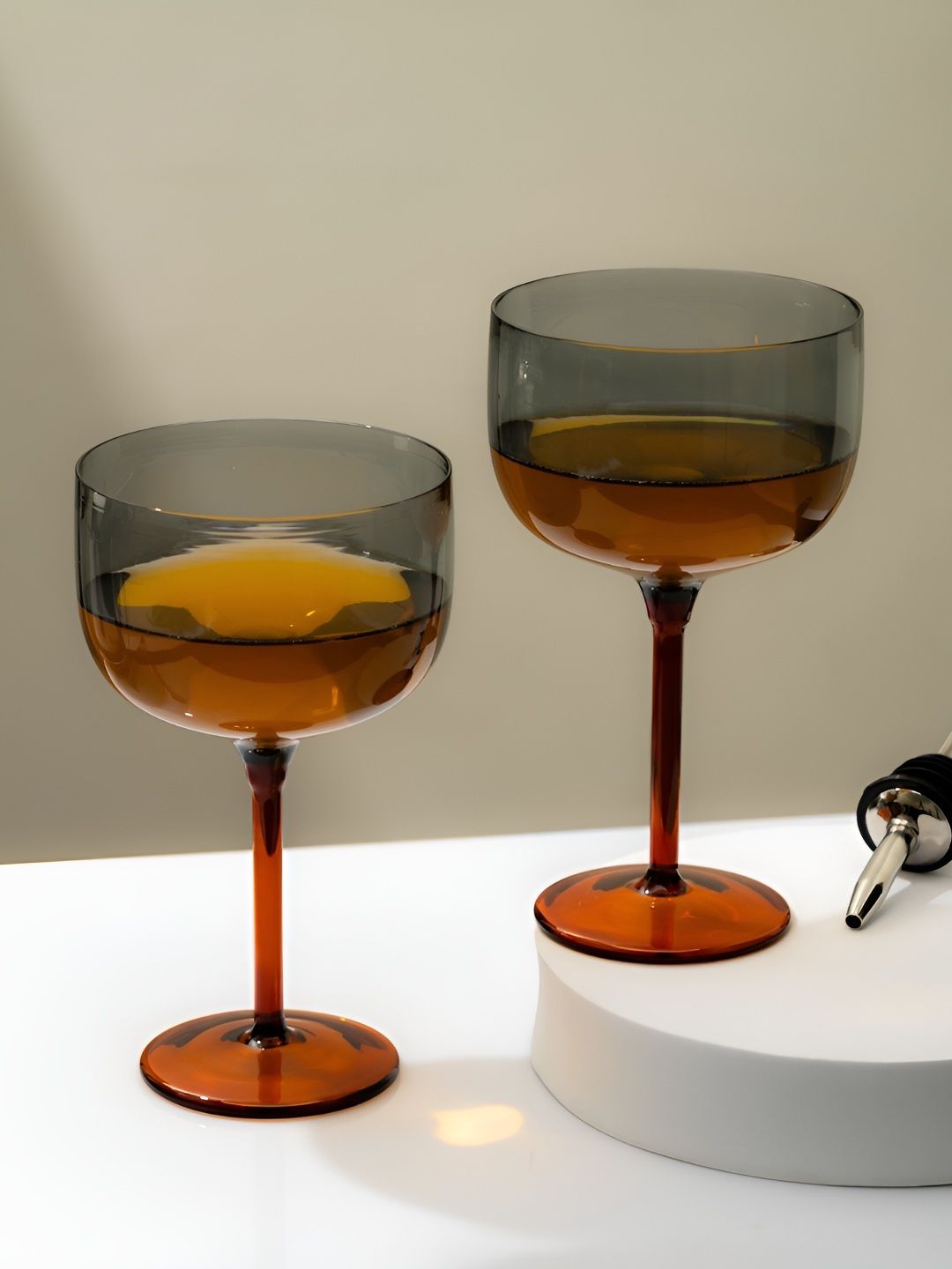 Car-O-Bar Grey 2 Pieces Wine Glasses