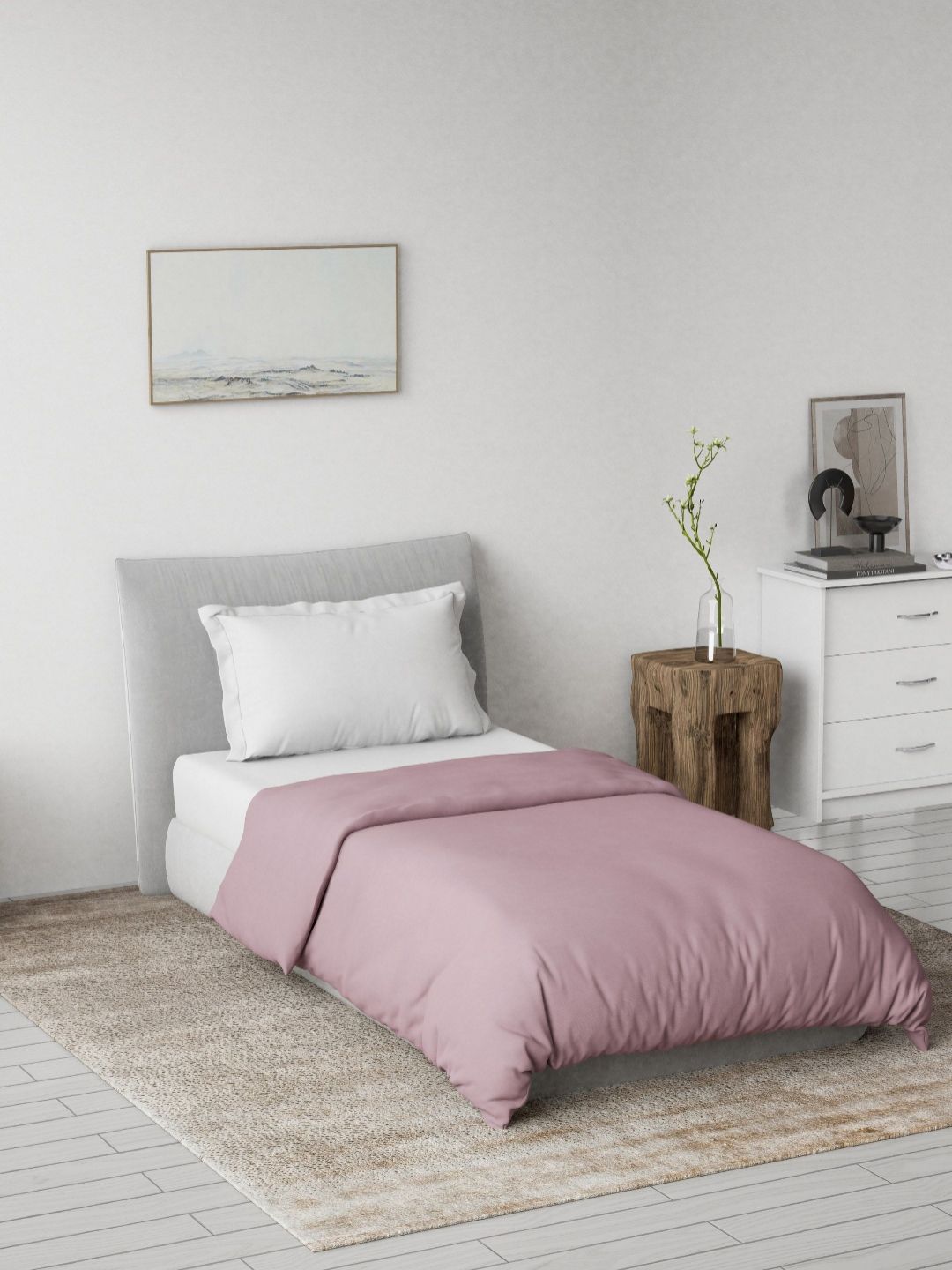 DDecor Creme Collection Lavender Reversible Pure Cotton AC Room Single Quilt