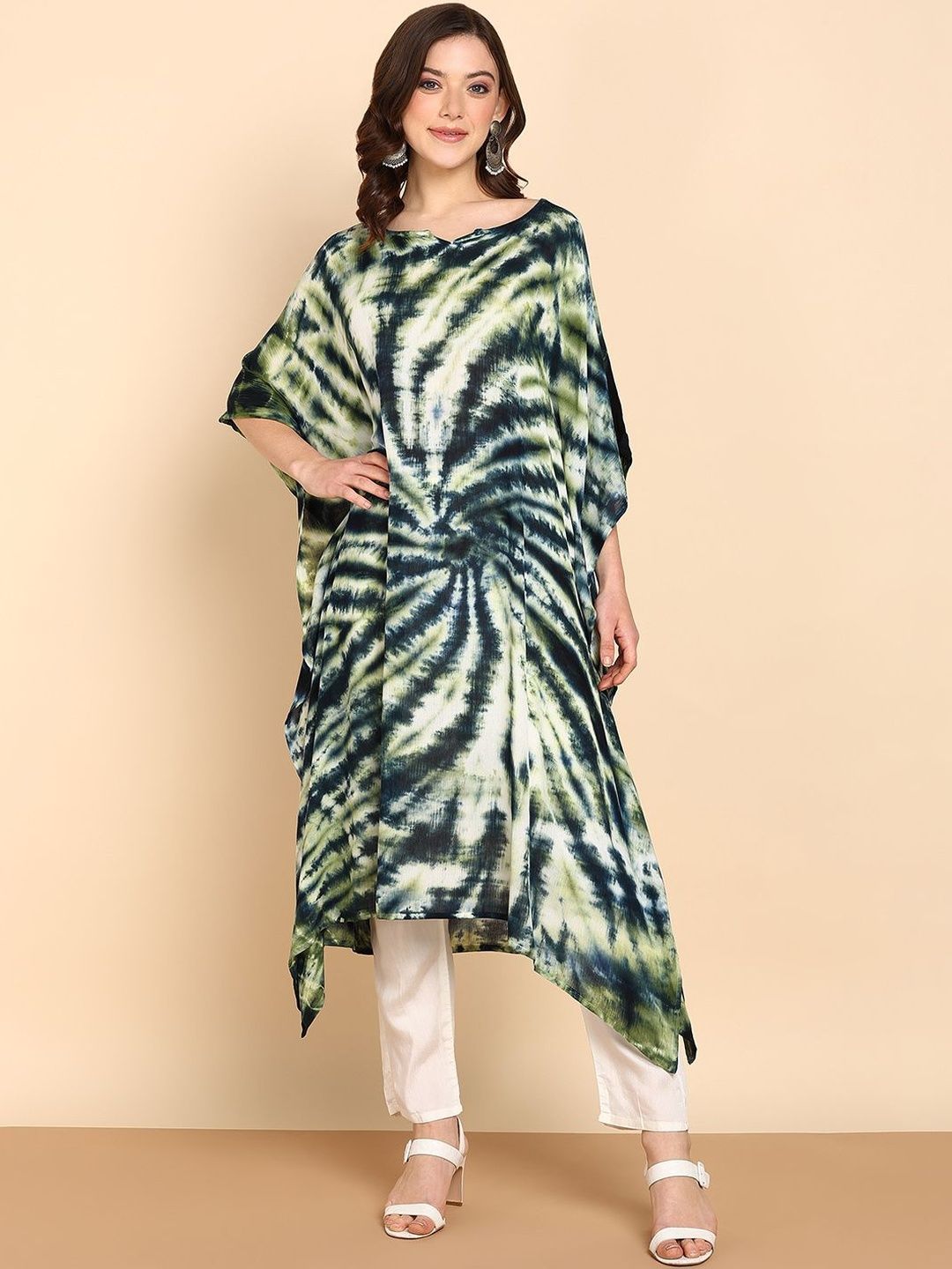 CORSICA Women Tie and Dye Dyed Kimono Sleeve Kaftan Dress