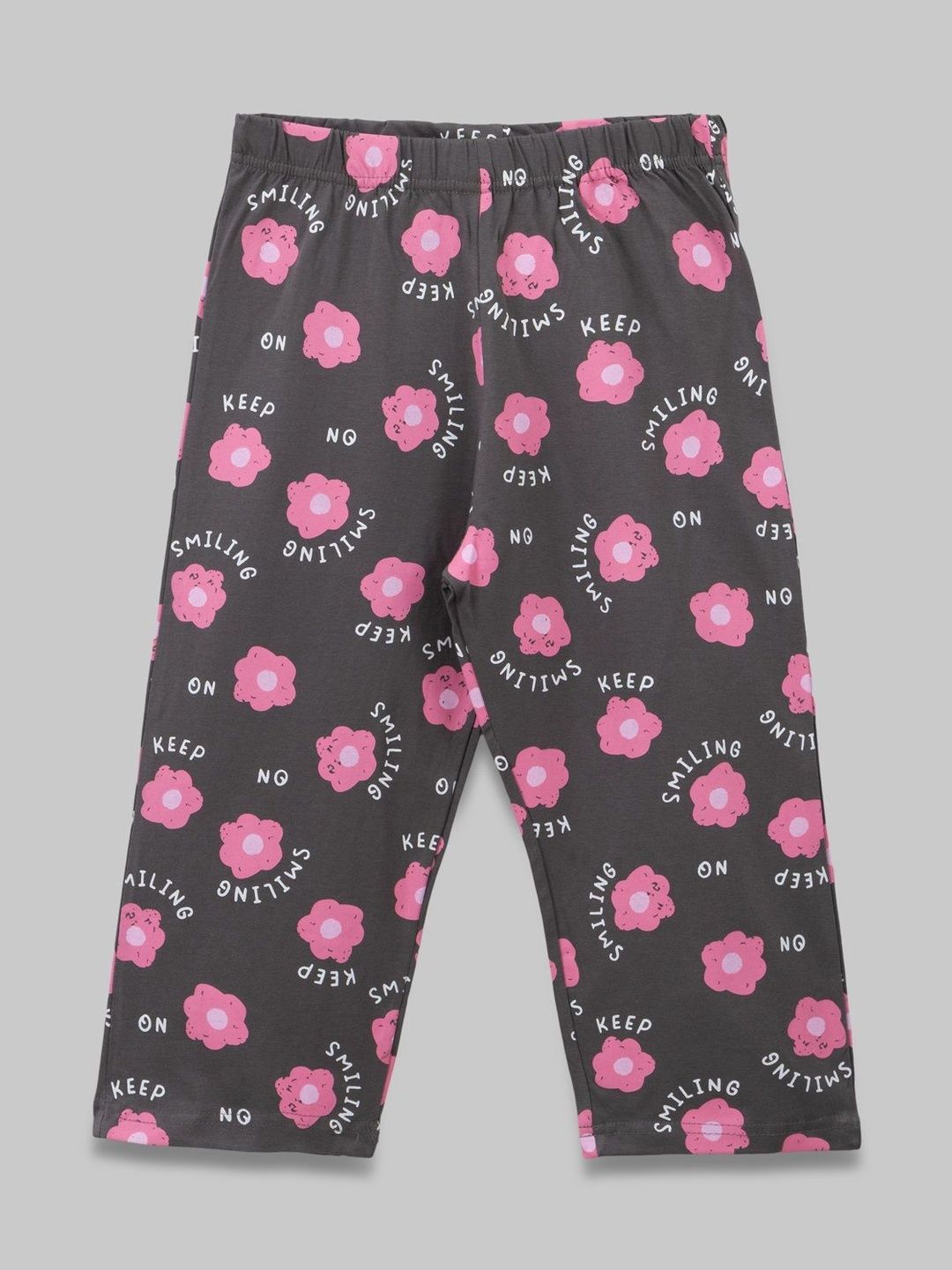 ZUNIORS SSC Girls Charcoal Regular Fit Casual Cotton Mid-Rise Capris