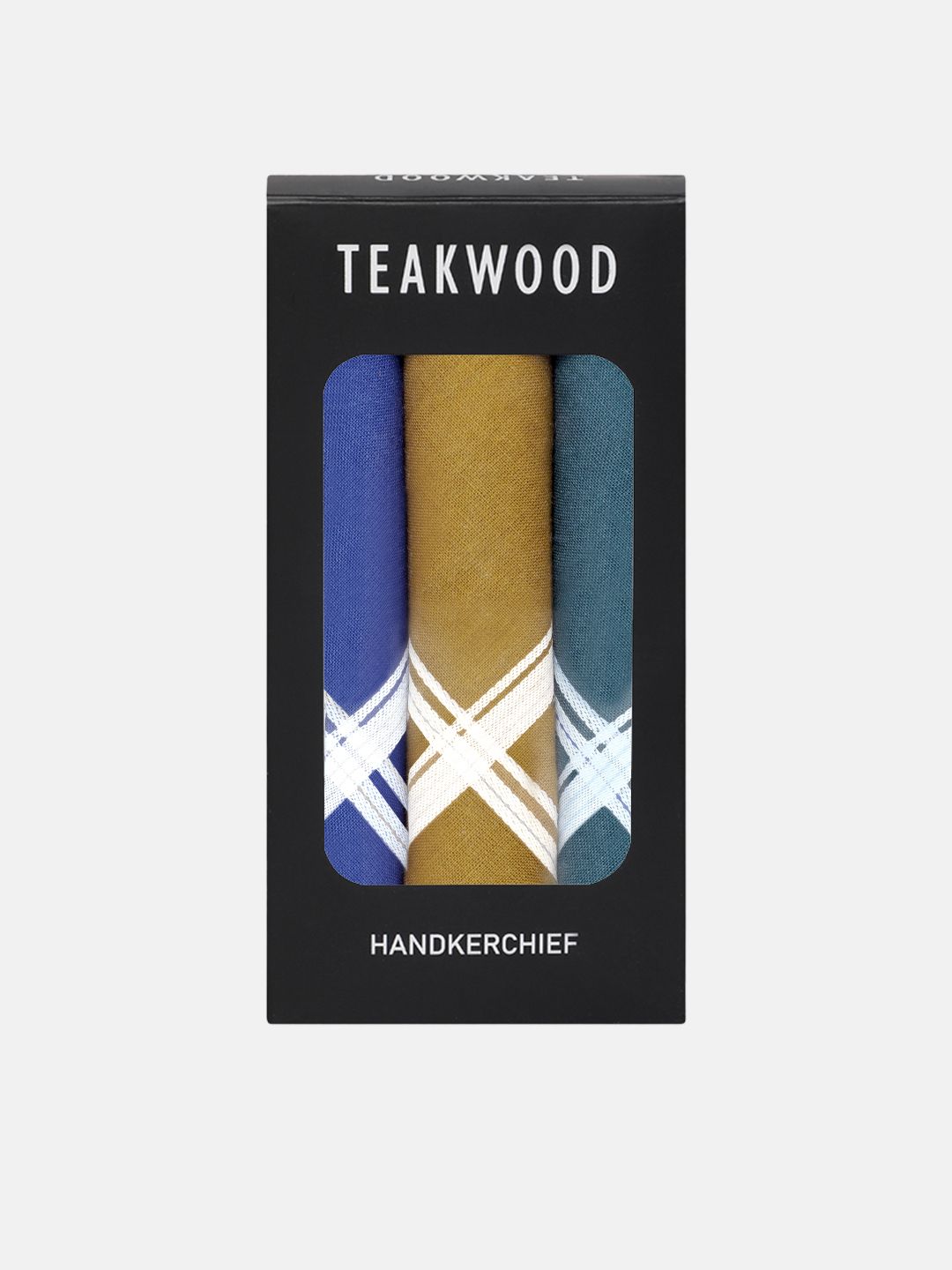 Teakwood Leathers Men Pack Of 3 Multi Color Pure Cotton Handkerchief