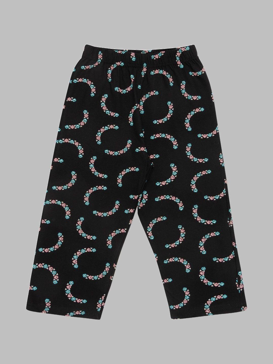 ZUNIORS SSC Girls Black Cotton Regular Fit Printed Casual Capris