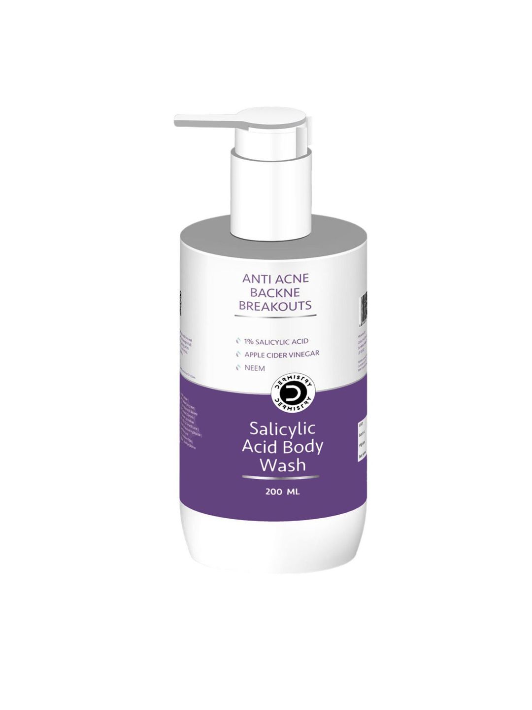 Buy DERMISTRY 1% Salicylic Acid Niacinamide Back Acne Oil Control Exfoliating Body Wash 200 Ml -  - Personal Care for Unisex