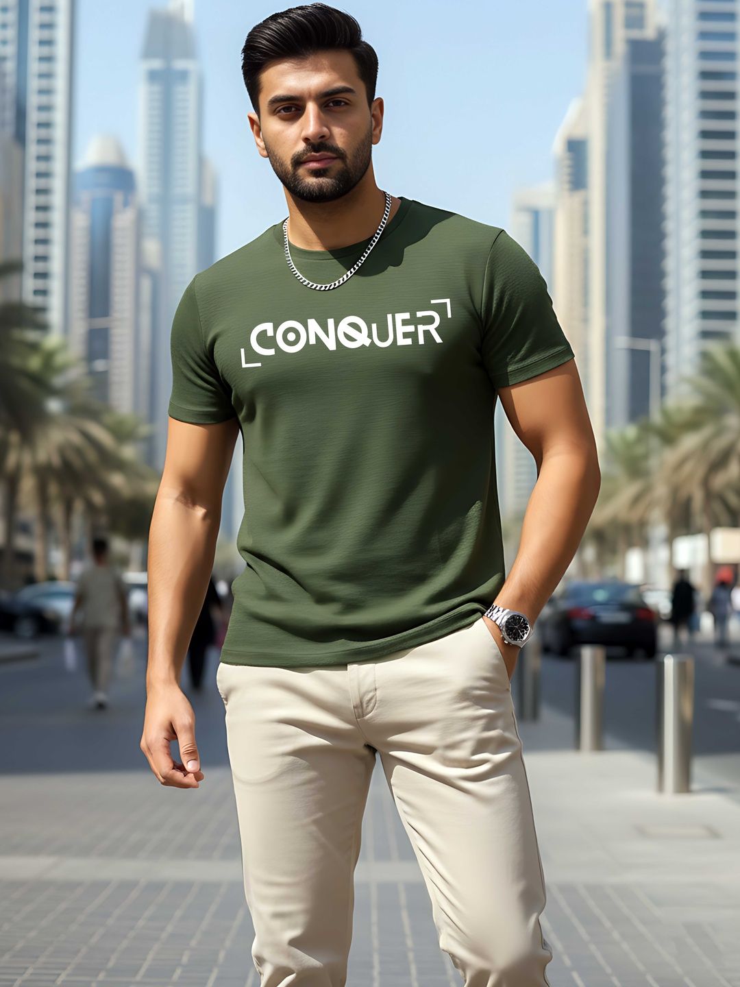 Moda Rapido Men Typography Printed Round Neck T-shirt
