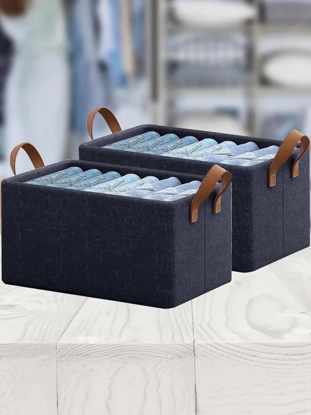 Sittella Blue Set of 2 Regular Storage Box Organisers