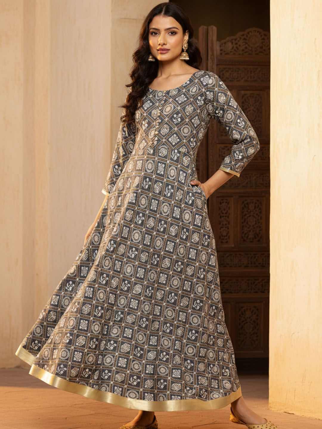 Gerua By Libas Floral Ethnic Maxi Dress