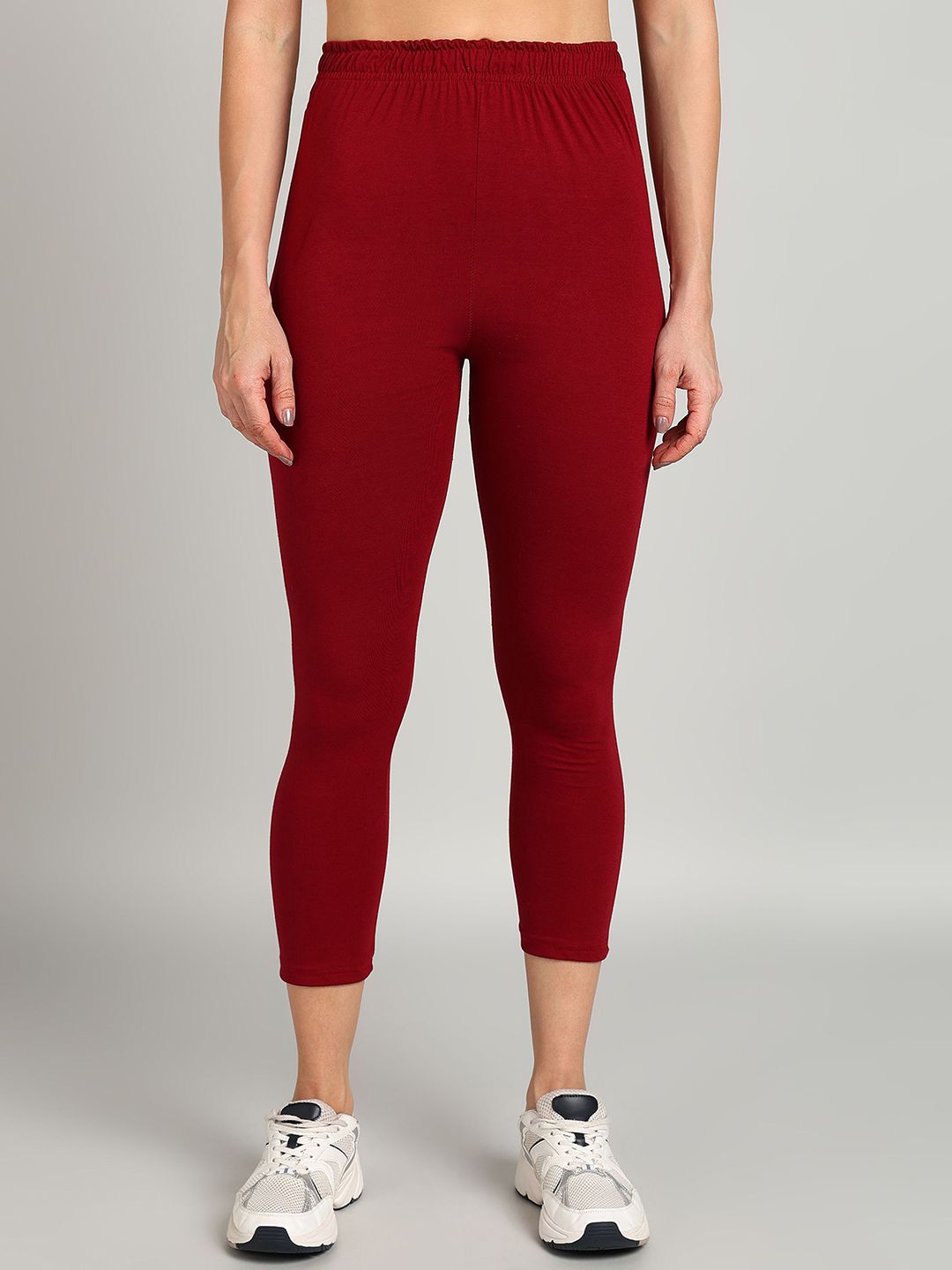 PAAVKI Pure Cotton Slim-Fit Mid-Rise Ankle-LengthLeggings