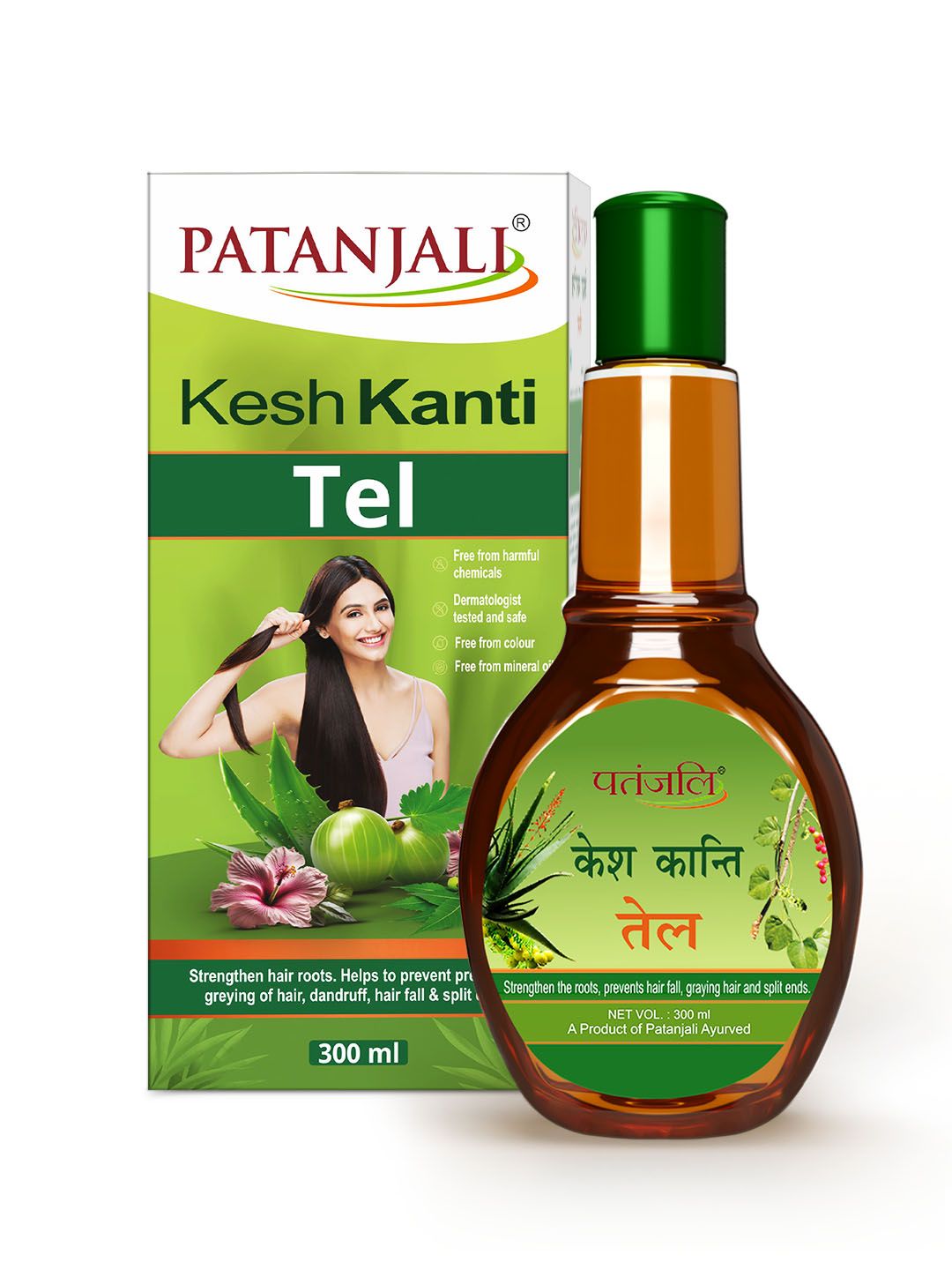 Patanjali Kesh Kanti Tel Hair Oil with Bhringraj for Hair fall Control - 300 ml