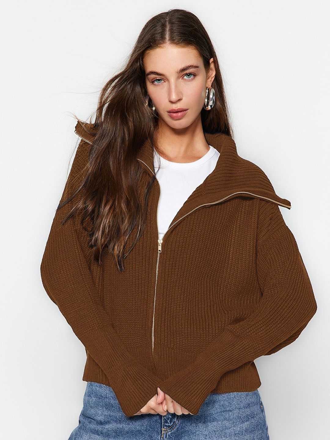 Trendyol Women Shirt Collar Cardigan