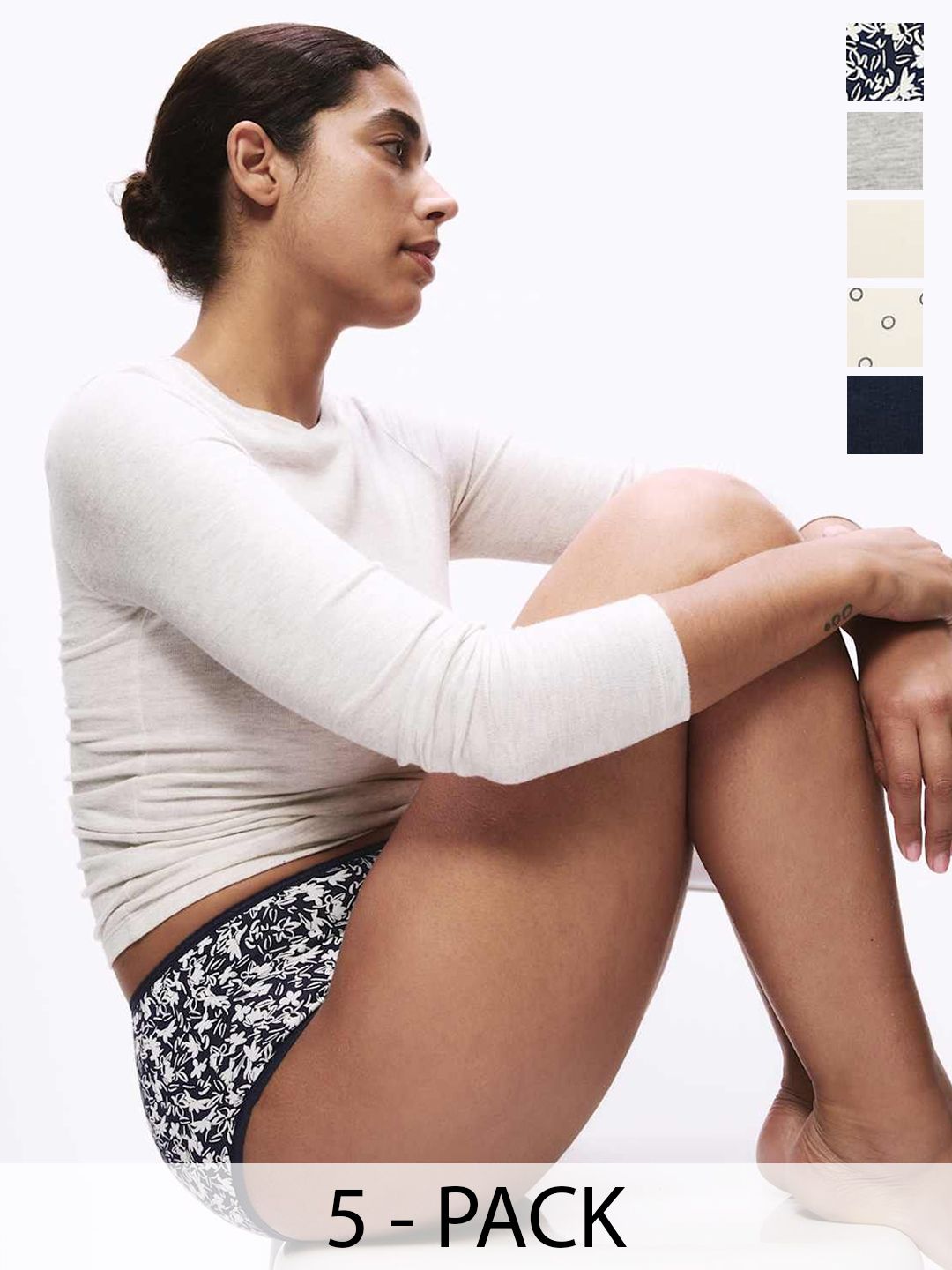 Buy Marks & Spencer Pack Of 5 Printed High Rise Hipster Briefs -  - Apparel for Women