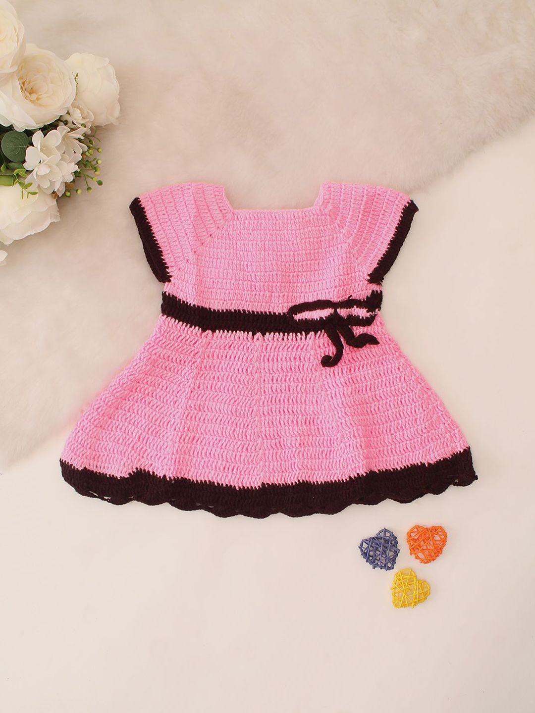 Woonie Girls Square Neck Fit & Flare Dress