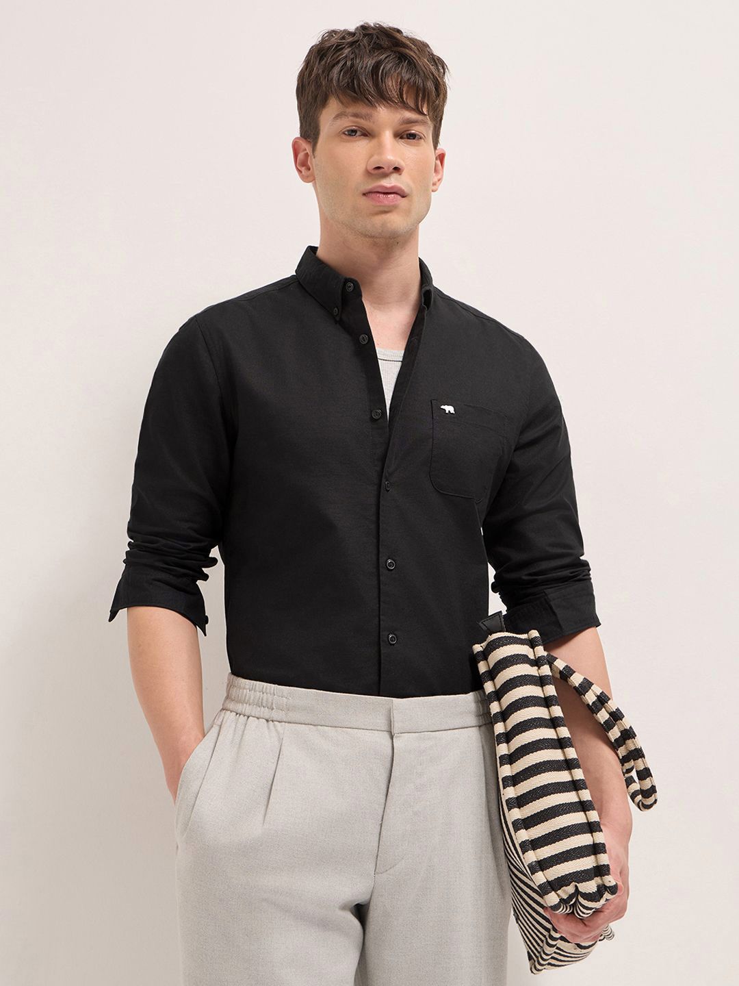 THE BEAR HOUSE Slim Fit Long Sleeves Cotton Shirt