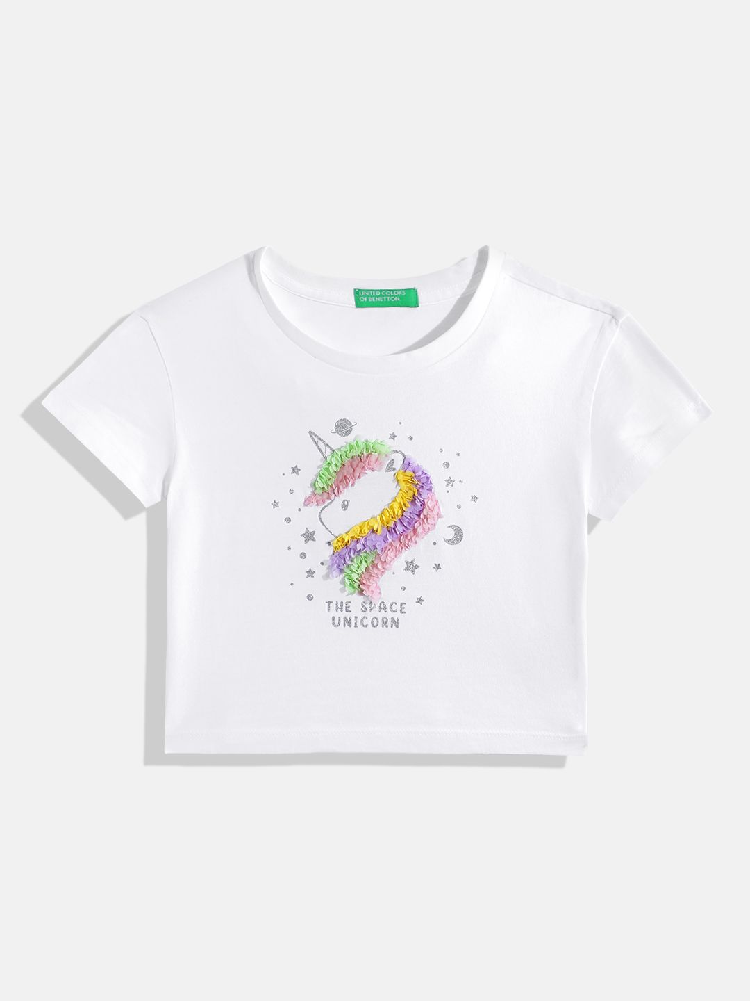 Typography Printed Pure Cotton Applique T-shirt