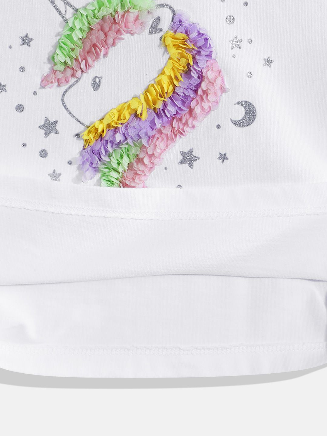 Typography Printed Pure Cotton Applique T-shirt 4