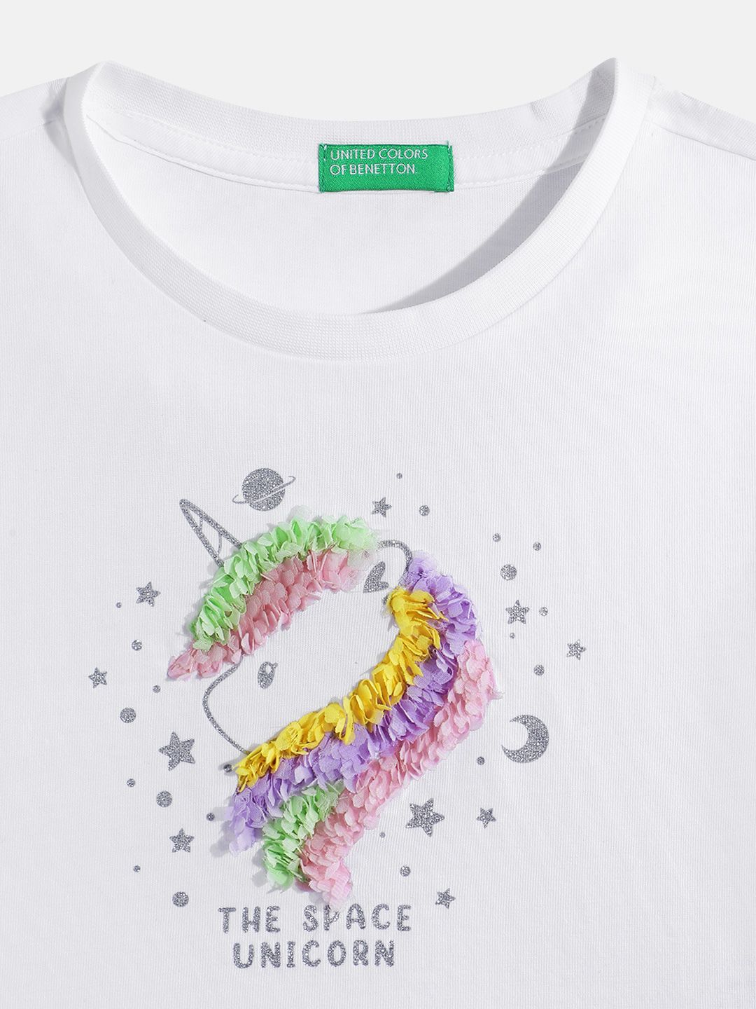 Typography Printed Pure Cotton Applique T-shirt 3